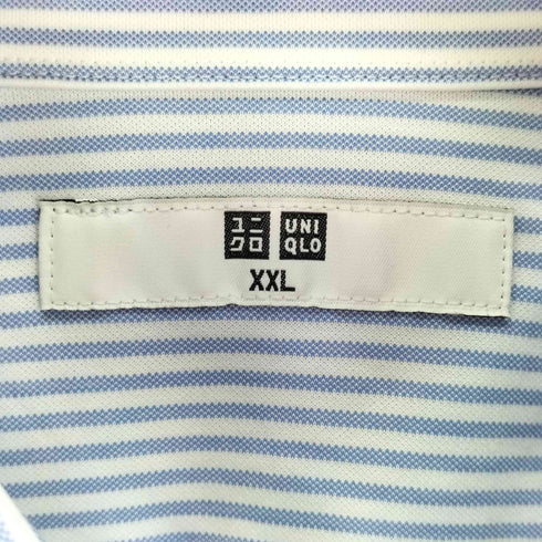 ユニクロ UNIQLO ドライイージーケアコンフォートストライプシャツ(半袖・ボタンダウンカラー) メンズ JPN:XXL