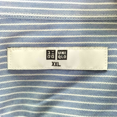 ユニクロ UNIQLO ドライイージーケアコンフォートストライプシャツ(半袖・ボタンダウンカラー) メンズ JPN:XXL