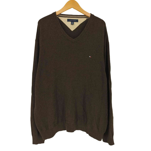 トミーヒルフィガー TOMMY HILFIGER 00s Vネックコットンニット メンズ import:XXL