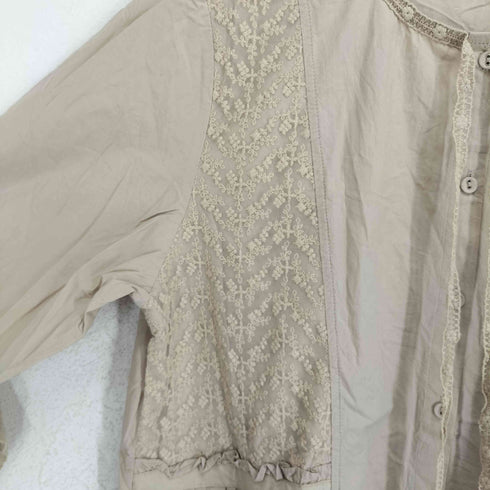 MYCLOSET レース切り替え シャツワンピース natural レディース FREE