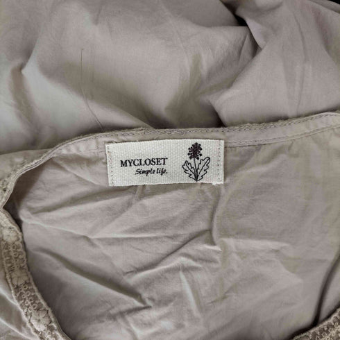 MYCLOSET レース切り替え シャツワンピース natural レディース FREE