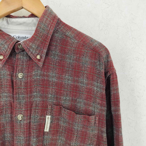 コロンビア Columbia 90-00s コットン L/S チェックネルシャツ メンズ import:M