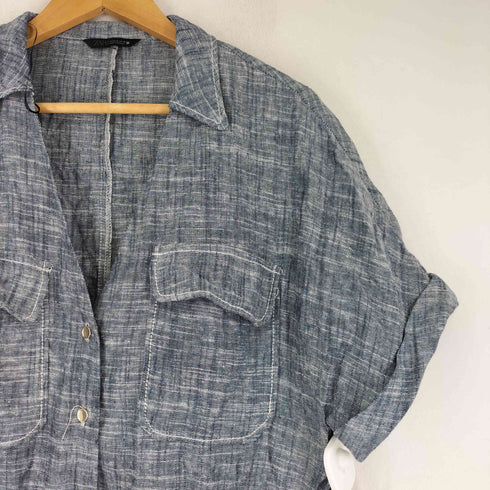 ザラ ZARA レーヨン リネン サファリシャツ レディース import:S