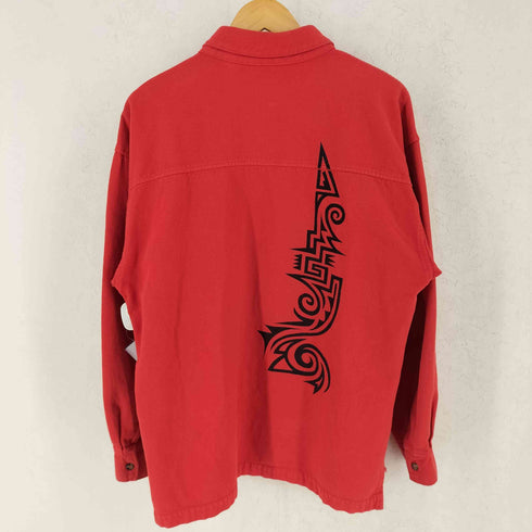 WEK 80-90s MADE IN USA トライバルプリント レギュラーカラーL/S シャツ メンズ SMALL