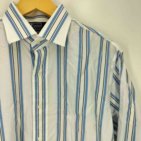 ポロバイラルフローレン Polo by RALPH LAUREN 90s REGENT CUSTOM FIT ポニー無し マルチストライプ L/S シャツ メンズ LL
