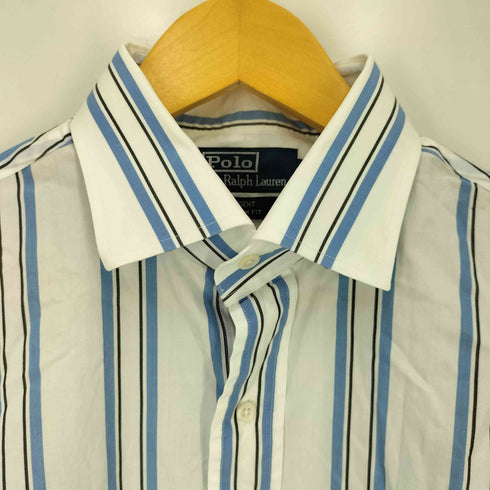 ポロバイラルフローレン Polo by RALPH LAUREN 90s REGENT CUSTOM FIT ポニー無し マルチストライプ L/S シャツ メンズ LL
