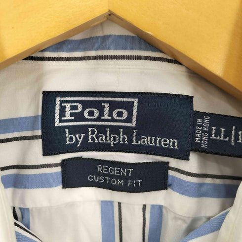 ポロバイラルフローレン Polo by RALPH LAUREN 90s REGENT CUSTOM FIT ポニー無し マルチストライプ L/S シャツ メンズ LL