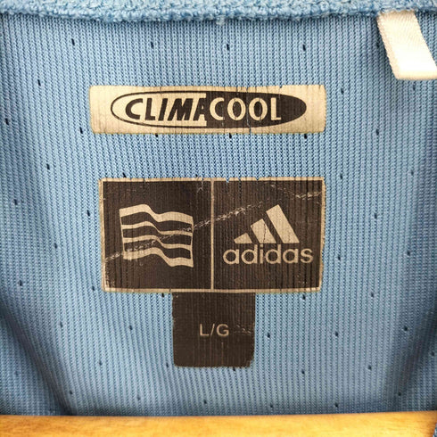 アディダス adidas 00s CLIMACOOL パフォーマンスロゴ刺繍 モックネック ボーダー Tシャツ メンズ import:L