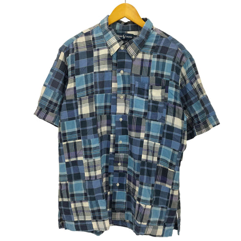 ラルフローレン RALPH LAUREN 90S BOB CAMP パッチワーク S/S オープンカラー ボタンダウン シャツ メンズ import:L
