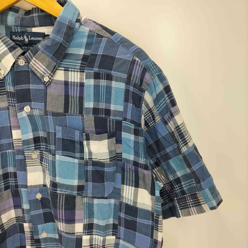 ラルフローレン RALPH LAUREN 90S BOB CAMP パッチワーク S/S オープンカラー ボタンダウン シャツ メンズ import:L