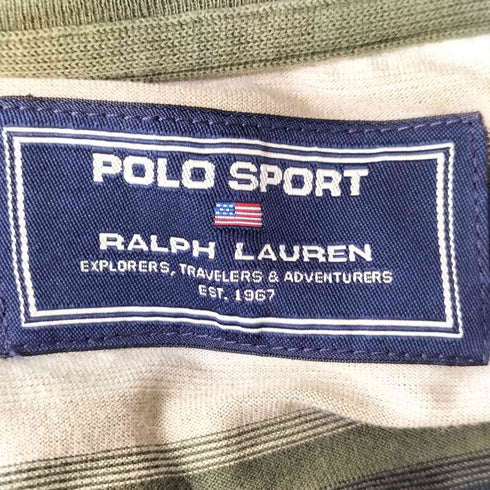 ポロスポーツラルフローレン POLO SPORT RALPH LAUREN 90-00S シャドー ボーダー S/S クルーネック Tシャツ メンズ import:XL