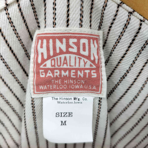 ヒンソン HINSON ノーカラー ストライプ シャツ メンズ JPN:M