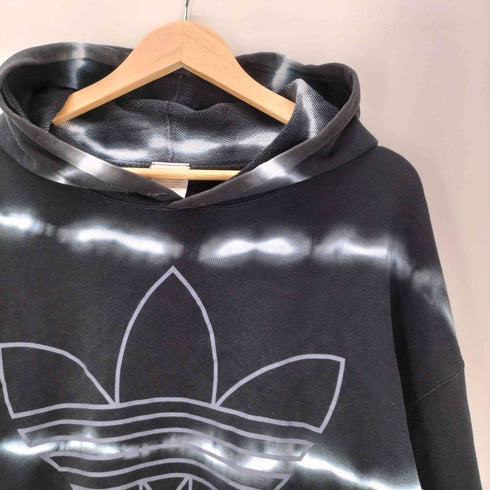 アディダス adidas 90S デサント製 タイダイ ボーダー トレフォイルロゴ プルオーバー パーカー フーディー メンズ JPN:L
