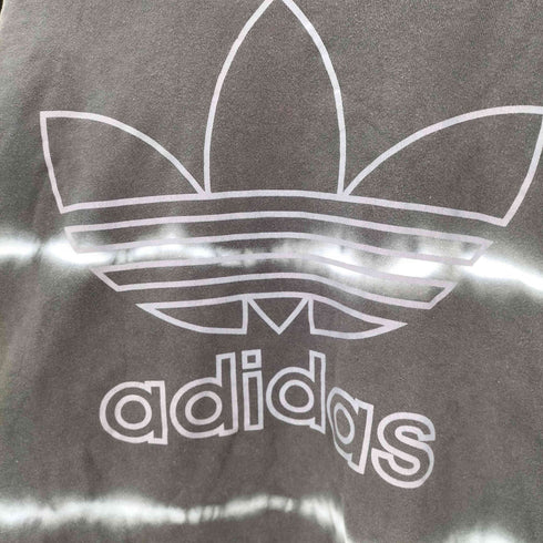 アディダス adidas 90S デサント製 タイダイ ボーダー トレフォイルロゴ プルオーバー パーカー フーディー メンズ JPN:L