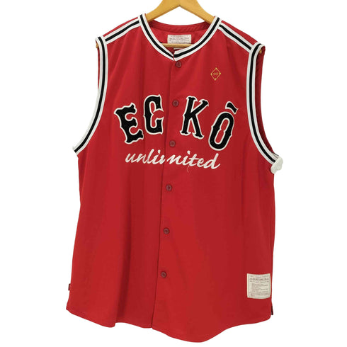 エコーアンリミテッド ECKO UNLTD 00S ロゴ ナンバリング 刺繍 ノースリーブ ベースボール シャツ B系 メンズ import:XL