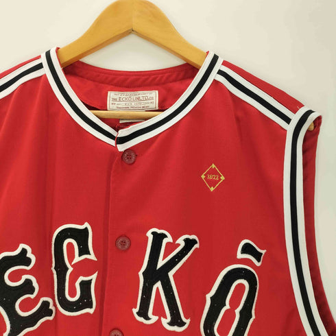 エコーアンリミテッド ECKO UNLTD 00S ロゴ ナンバリング 刺繍 ノースリーブ ベースボール シャツ B系 メンズ import:XL