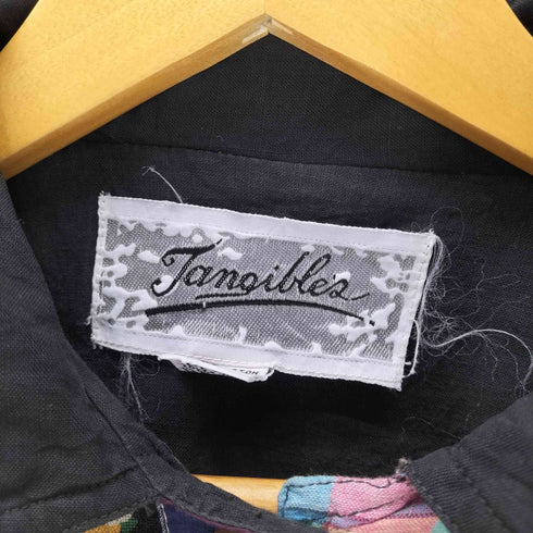 Tangible's 90S インド綿 総柄 花柄 チェック柄 パッチワーク トグル釦 ジャケット レディース import:M
