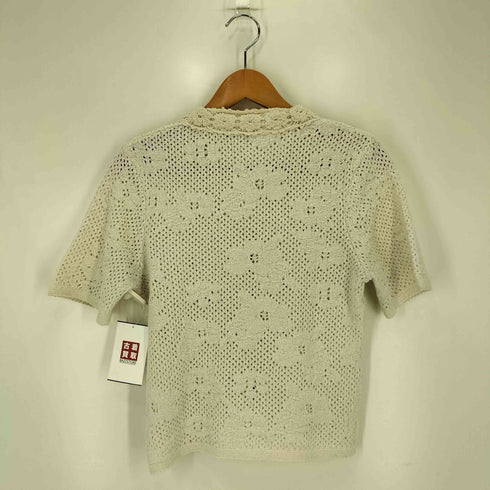 ザラ ZARA クロシェ編み 半袖 カーディガン レディース import:M