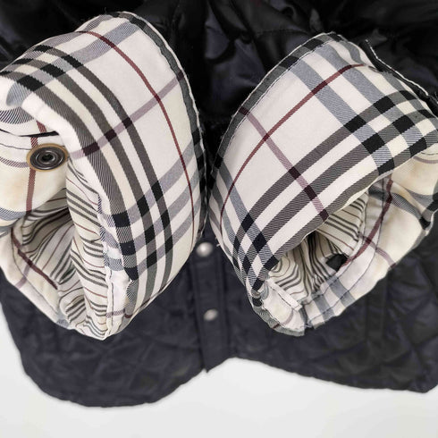 バーバリーブラックレーベル BURBERRY BLACK LABEL 裏地ノバチェック キルティング ダウンジャケット レディース import:M