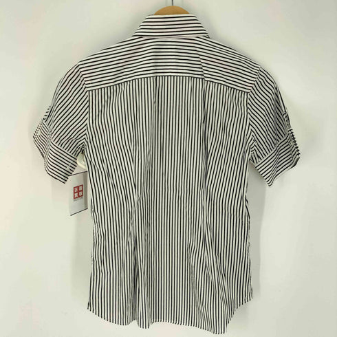 ラルフローレン RALPH LAUREN SUPER SLIM FIT ポニー刺しゅう ストライプ 半袖シャツ レディース JPN:S