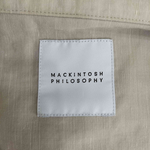 マッキントッシュフィロソフィー MACKINTOSH PHILOSOPHY リネン混 L/S オープンカラー サファリシャツ メンズ UK:40