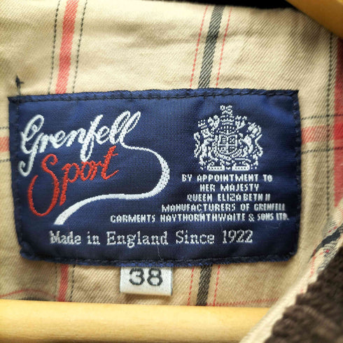 グレンフェル GRENFELL Sport MADE IN ENGLAND 英国製 ユーロ 裏地チェック カバーオール ジャケット メンズ UK:38