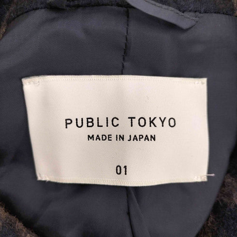パブリックトウキョウ PUBLIC TOKYO チェック柄 ウール コート メンズ JPN:1