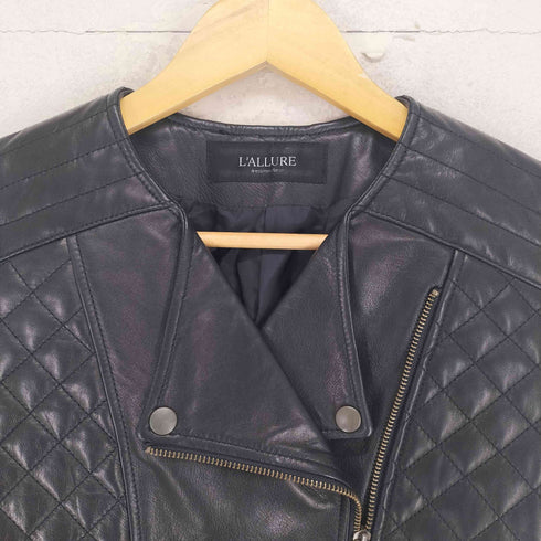 L'ALLURE ホースレザー horse leather 馬革 ライダースジャケット レディース JPN:38