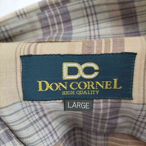 DON CORNEL ドンコーネル ウール チェック 長袖 シャツ メンズ L