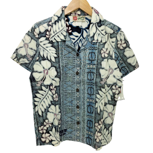 HILO HATTIE ヒロハッティ 00S HAWAII製 アロハシャツ レディース JPN:S