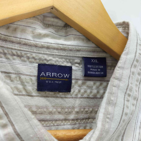 アロー ARROW 90~00s シアサッカー 半袖 シャツ ストライプ メンズ import:XXL