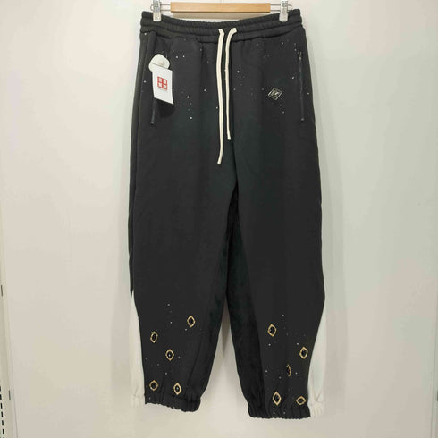 Azli ジュエリー装飾 クロップドパーカー ドローコード付き スウェット パンツ セットアップ メンズ JPN:L