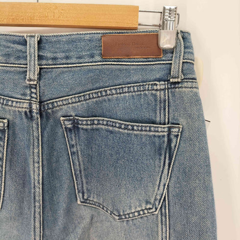フリンジ加工 ワイド デニム パンツ レディース JPN:XL