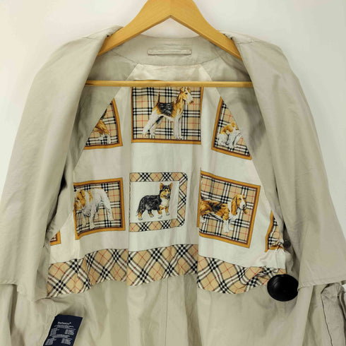 バーバリーズ BURBERRYS 70-80S OLD MADE IN ENGLAND 裏地 ノバチェック バーバリー テリア ドック 犬 ダブル バルマカーン ステンカラー コート レディース