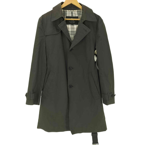 バーバリーブラックレーベル BURBERRY BLACK LABEL 裏地ノバチェック ガンフラップ付き ブラック バルマカーン ステンカラー コート メンズ