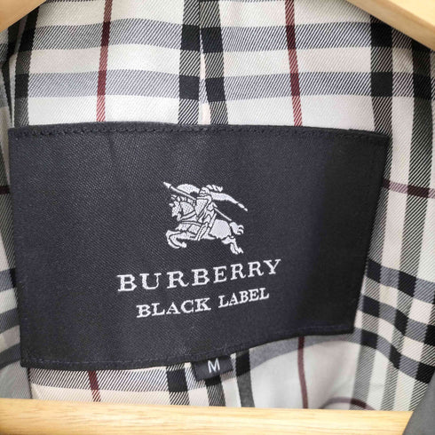 バーバリーブラックレーベル BURBERRY BLACK LABEL 裏地ノバチェック ガンフラップ付き ブラック バルマカーン ステンカラー コート メンズ