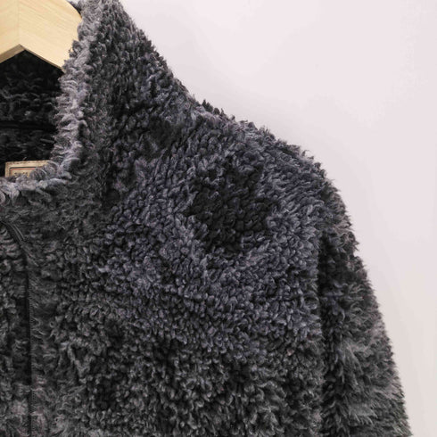 ウールリッチ WOOLRICH 90S OLD 白タグ USA製 総柄 ノルディック ボア フリース ハーフジップ アノラック プルオーバー 裾ドローコード メンズ import:L