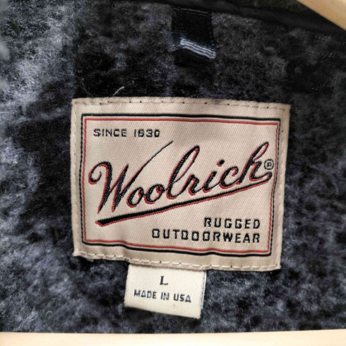 ウールリッチ WOOLRICH 90S OLD 白タグ USA製 総柄 ノルディック ボア フリース ハーフジップ アノラック プルオーバー 裾ドローコード メンズ import:L