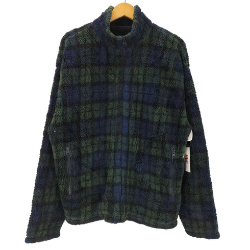 ギャップ Gap 90S OLD デカタグ チェック ボア フリース フルジップ ブルゾン ジャケット メンズ import:M