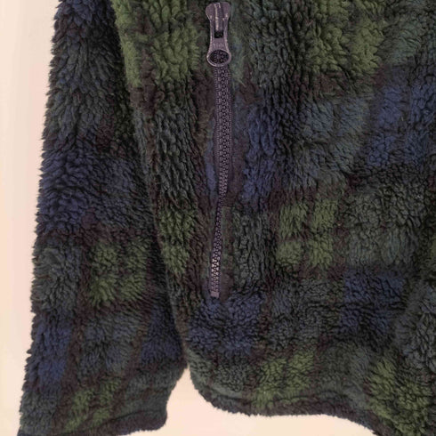 ギャップ Gap 90S OLD デカタグ チェック ボア フリース フルジップ ブルゾン ジャケット メンズ import:M