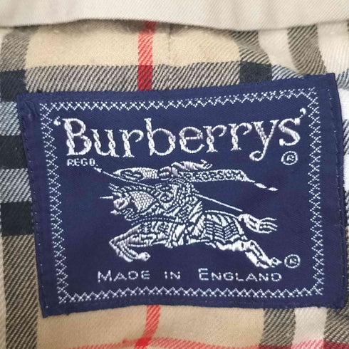 バーバリーズ BURBERRYS 80s MADE IN ENGLAND 裏地ノバチェック 比翼ステンカラーコート メンズ 44 SHORT