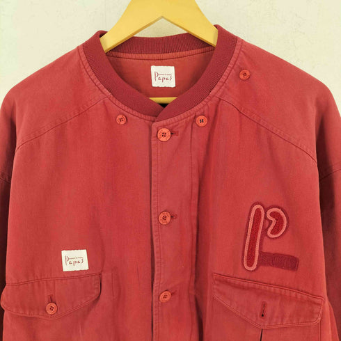 パパス papas ビッグロゴ ワッペン コットン ジャケット ブルゾン メンズ L