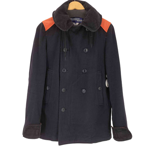 ジュンヤワタナベコムデギャルソンマン JUNYA WATANABE COMME des GARCONS MAN 10AW PONTETORTO 裏地メッシュ ナイロン切替 襟コーデュロイピーコート メンズ M