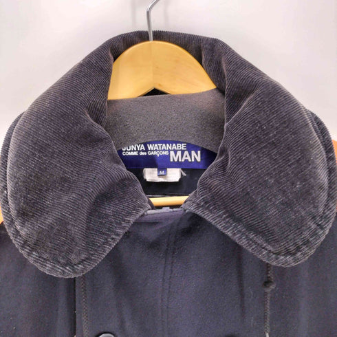 ジュンヤワタナベコムデギャルソンマン JUNYA WATANABE COMME des GARCONS MAN 10AW PONTETORTO 裏地メッシュ ナイロン切替 襟コーデュロイピーコート メンズ M
