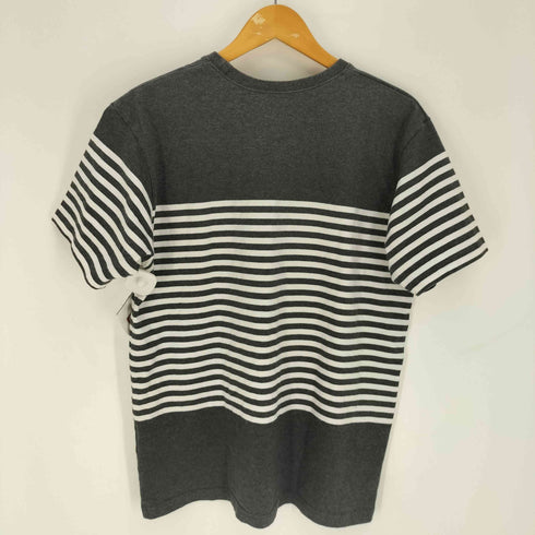 ザノースフェイス THE NORTH FACE ロゴ刺繍 ボーダー S/S Tシャツ メンズ import:XL