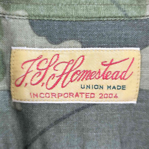 ジャーナルスタンダードホームステッド JOURNAL STANDARD J.S HOMESTEAD フォレスト柄 オープンカラーシャツ メンズ M