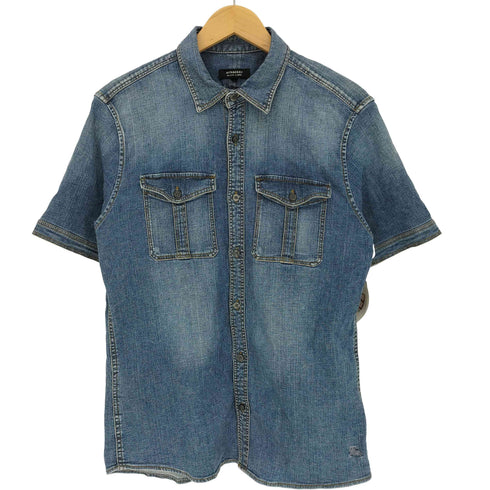 バーバリーブラックレーベル BURBERRY BLACK LABEL デニム S/S ワークシャツ メンズ 3