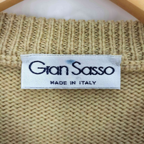 グランサッソ Gran Sasso イタリア製 ウール100% 畦編み ニット メンズ 7