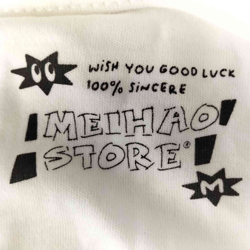 MEIHAO STORE 袖 切替 犬 プリント ボーダー L/S トップス レディース import:M