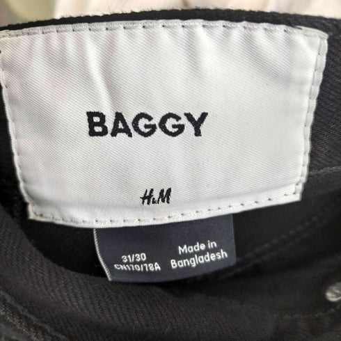 エイチアンドエム H&M BAGGY ブラック バギーデニムパンツ メンズ 31/30